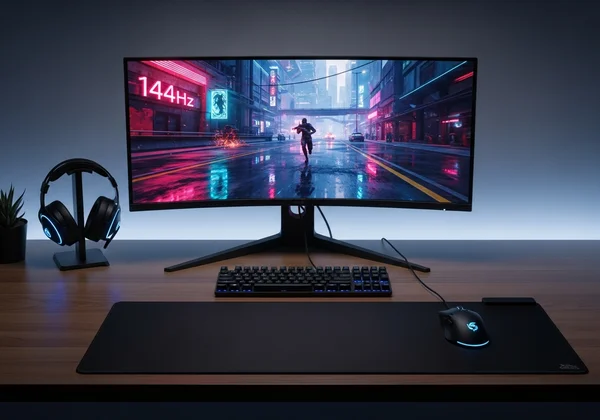 高性能游戏设置,包括显示器和鼠标