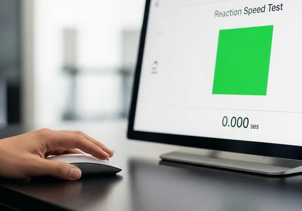 用户在电脑上进行在线反应速度测试