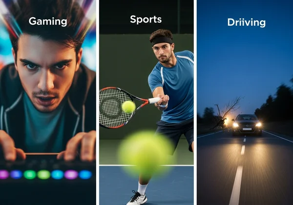 Gamer, athlete, and driver making fast choices