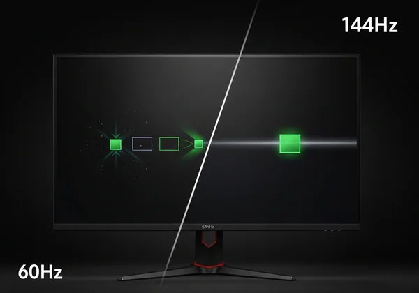 Comparison of 60Hz vs 144Hz monitor refresh
