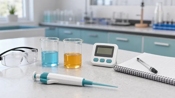 Chemistry reaction timing setup