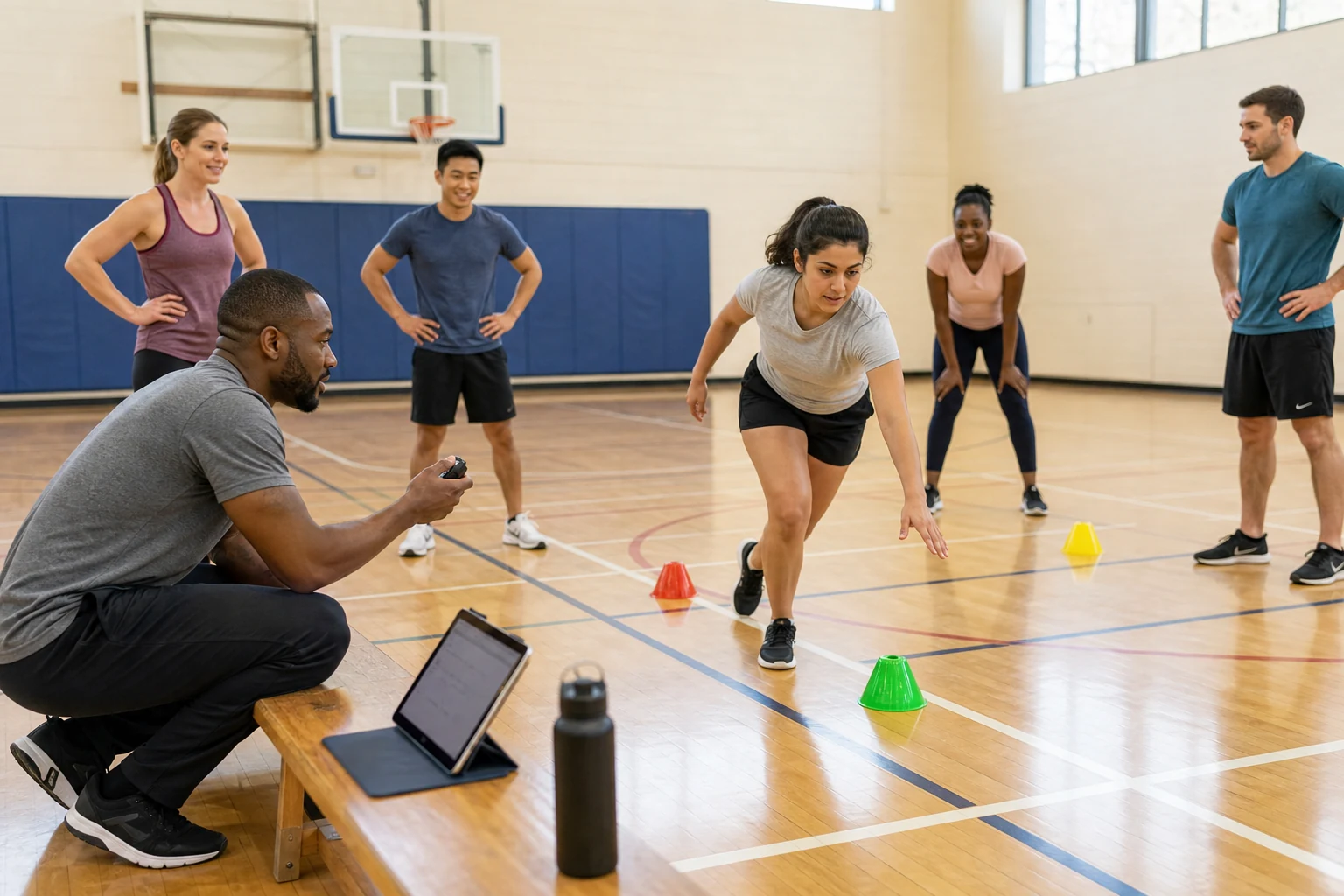 Fitness reaction test setup